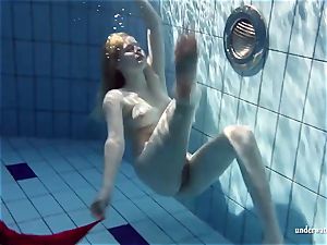 super-steamy blond Lucie French teenage in the pool