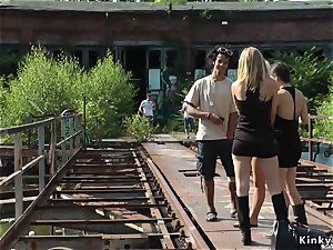 blondie rectal fisted and caned outdoor